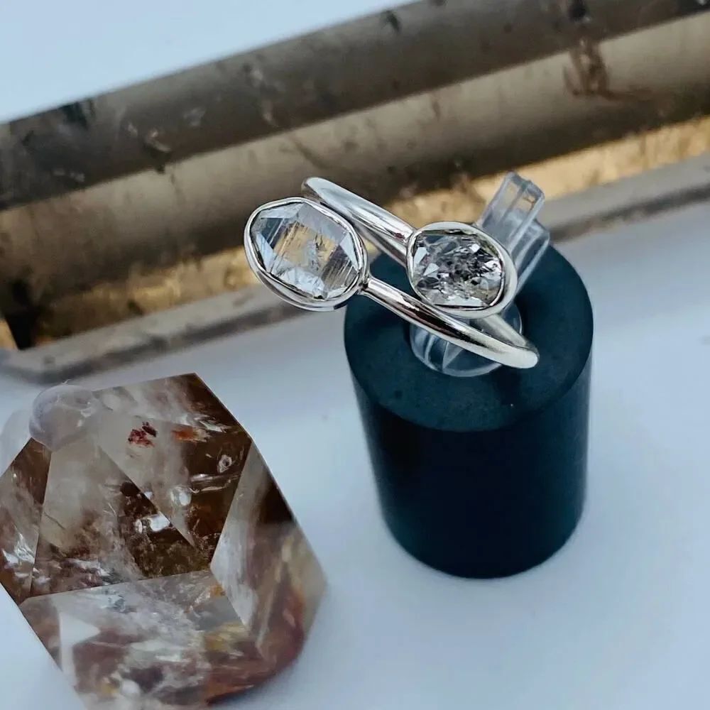 Herkimer Diamond Sterling Silver Ring Size 8